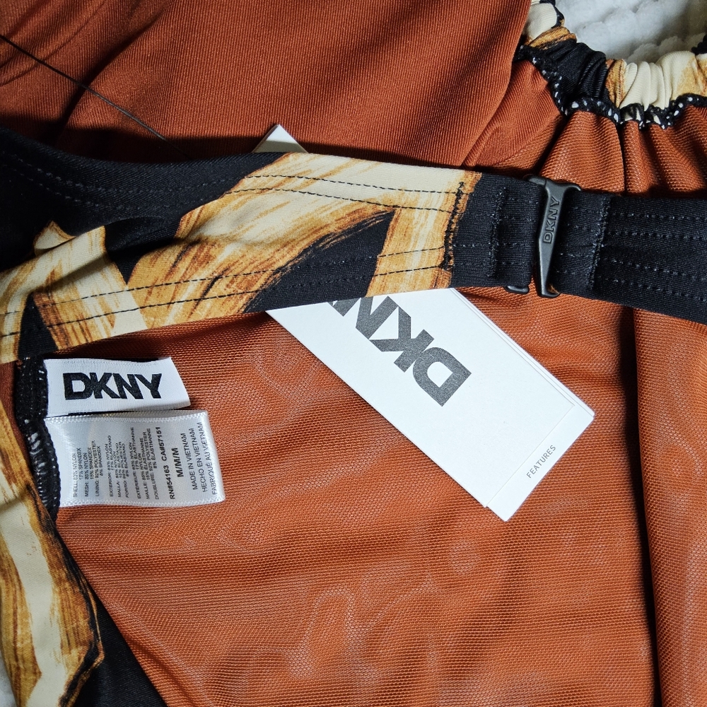 1DKNY Black and Tan size medium Swimsuit - Picture 7 of 9
